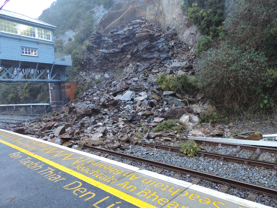 Rock fall at Plunkett Station, Waterford. Railway Accident Investigation Unit